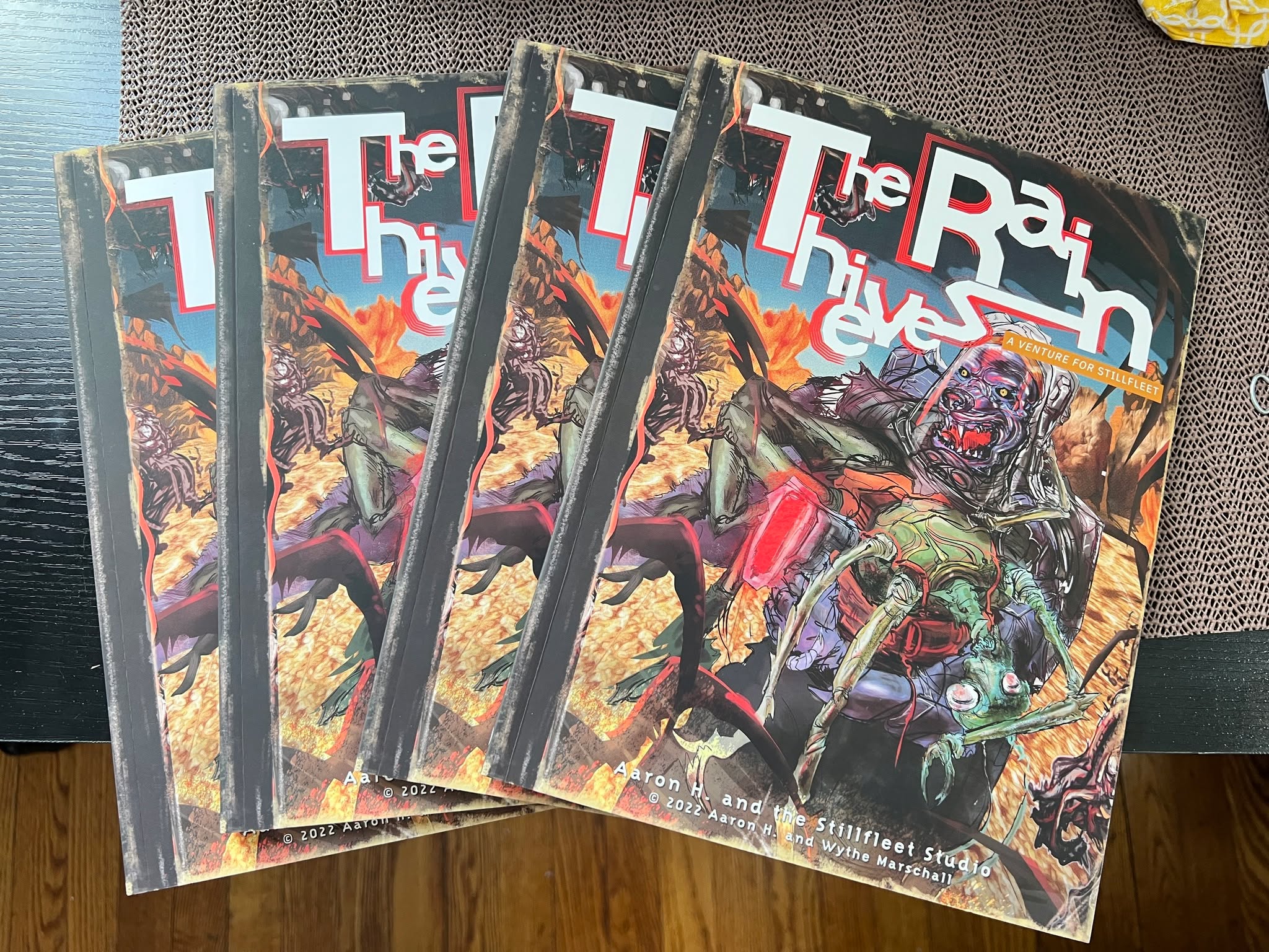 physical copies of The Rain Thieves