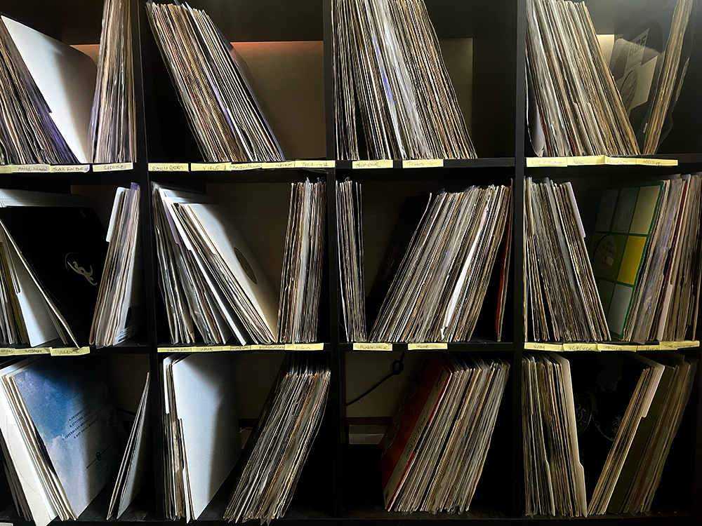Shelves of records